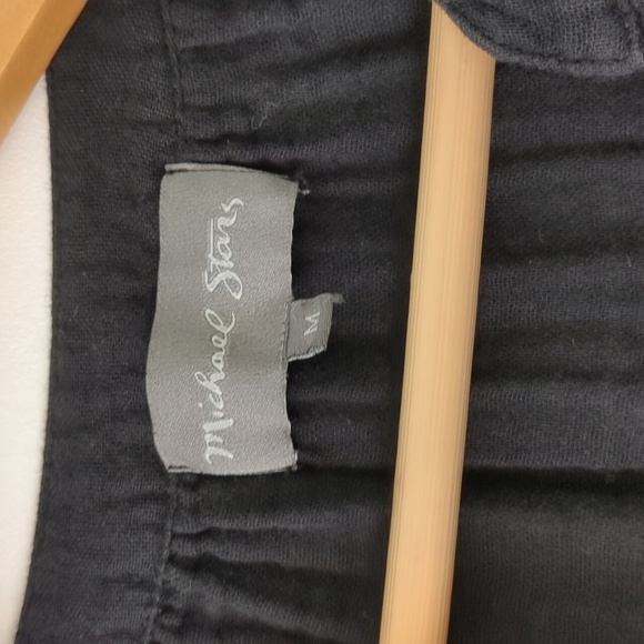 Michael Stars Gauzy Crepe Boho Beachy Minimalist Midi Dress Waist Sash& Pockets - Picture 8 of 10